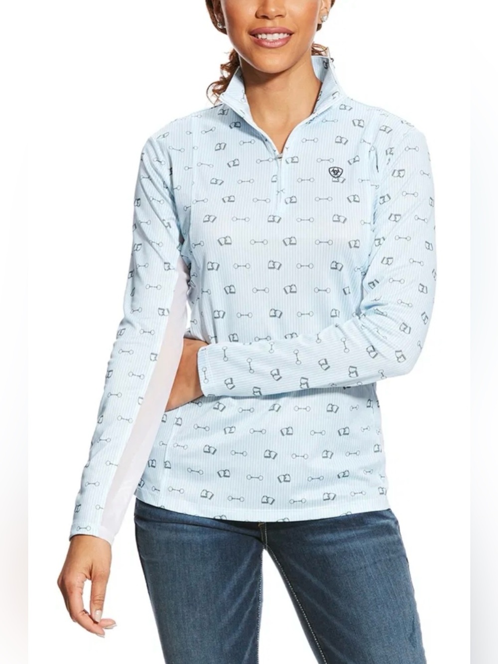 Ariat Sunstopper 1/4 Zip Equestrian Riding Base Layer Top – Women’s Size Medium